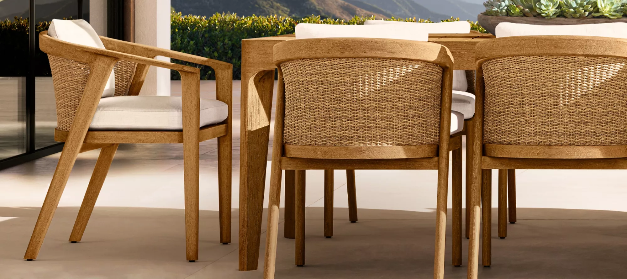Malta Teak Outdoor Furniture Set | Mid-Century Patio Seating Malta Teak Outdoor Furniture Set | Mid-Century Patio Seating