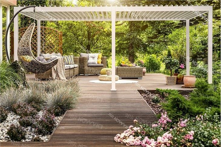 Howvin Contemporary Garden Pergola Outdoor Leisure Rainproof Sunshine Shed Villa Courtyard Restaurant Aluminum Alloy Pergola Son Iron European Roman Pergola