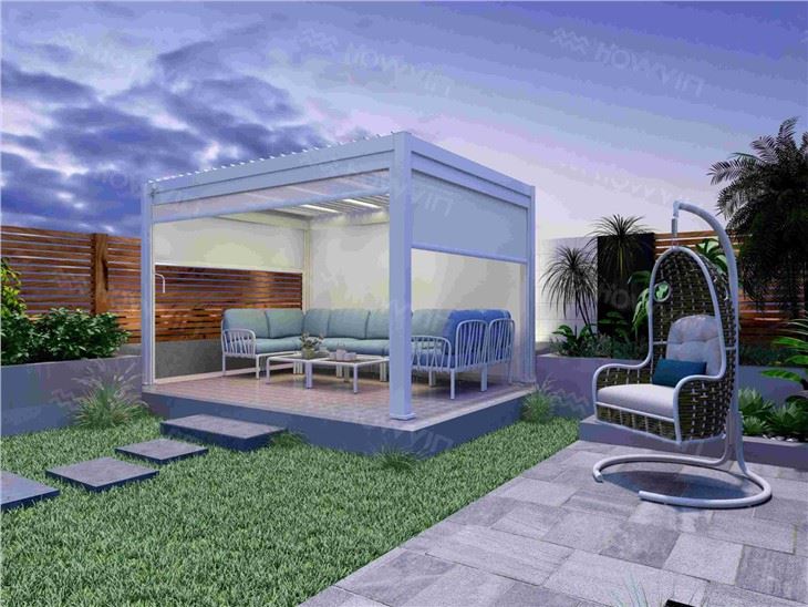 Howvin Contemporary Garden Pergola Outdoor Leisure Rainproof Sunshine Shed Villa Courtyard Restaurant Aluminum Alloy Pergola Son Iron European Roman Pergola