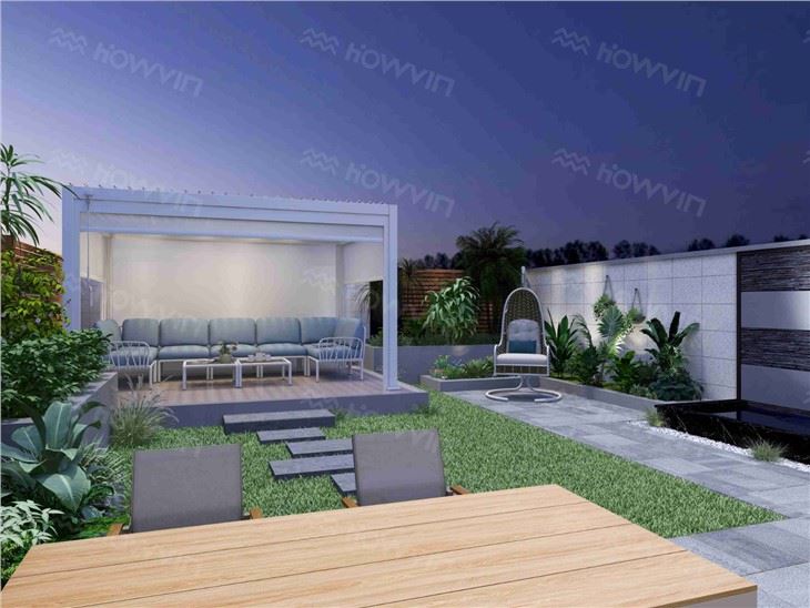 Howvin Contemporary Garden Pergola Outdoor Leisure Rainproof Sunshine Shed Villa Courtyard Restaurant Aluminum Alloy Pergola Son Iron European Roman Pergola